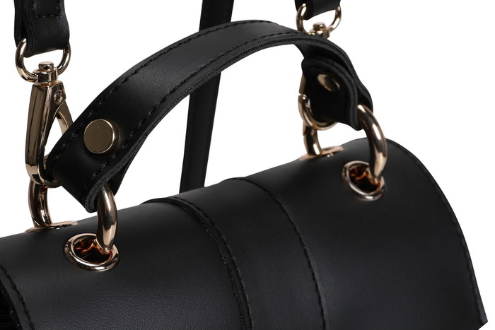 Lucky Bees 1214 Mochila de piel de polivinilo, Negro, 20x10x23 cm